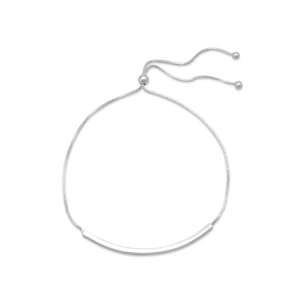 Sterling Silver Bar Friendship Bolo Braceley