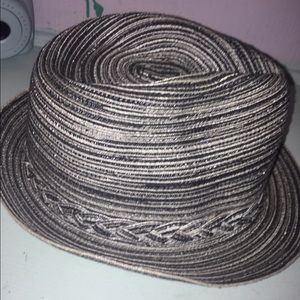 Black and white fedora