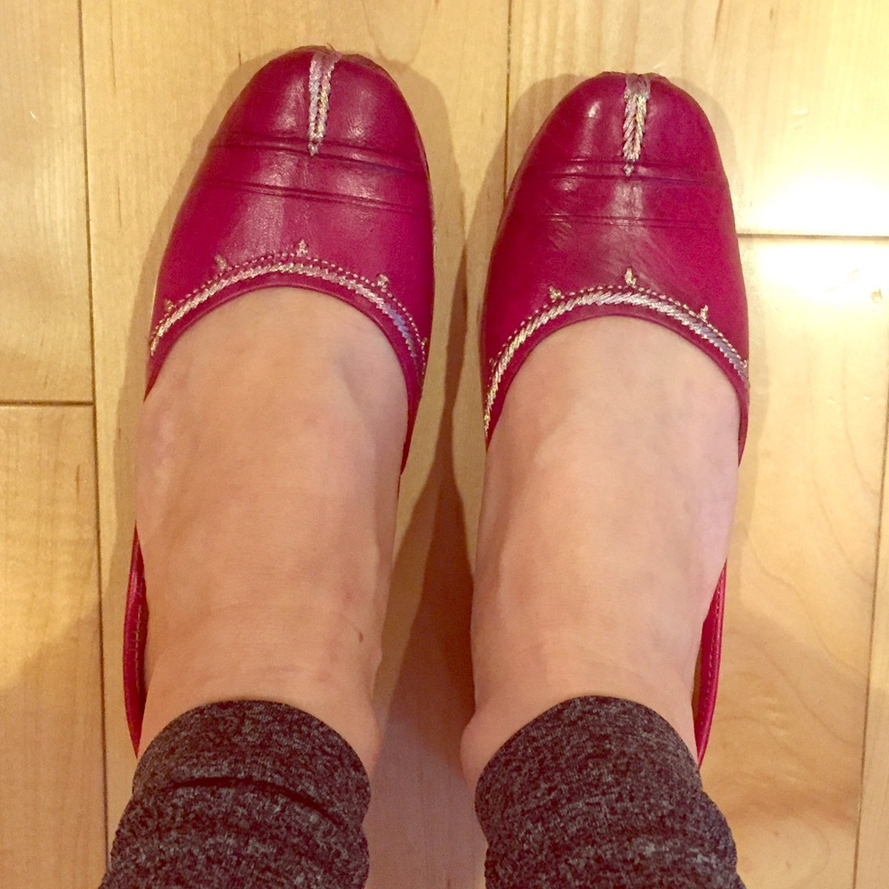 💕 Gorgeous Fuchsia/gold shoes from India -5.5-6
