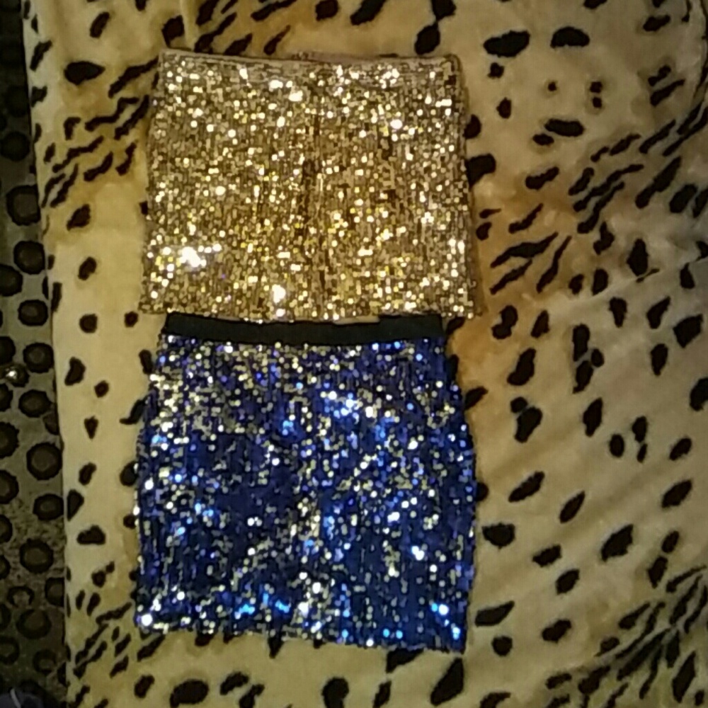 2 sequin skirts