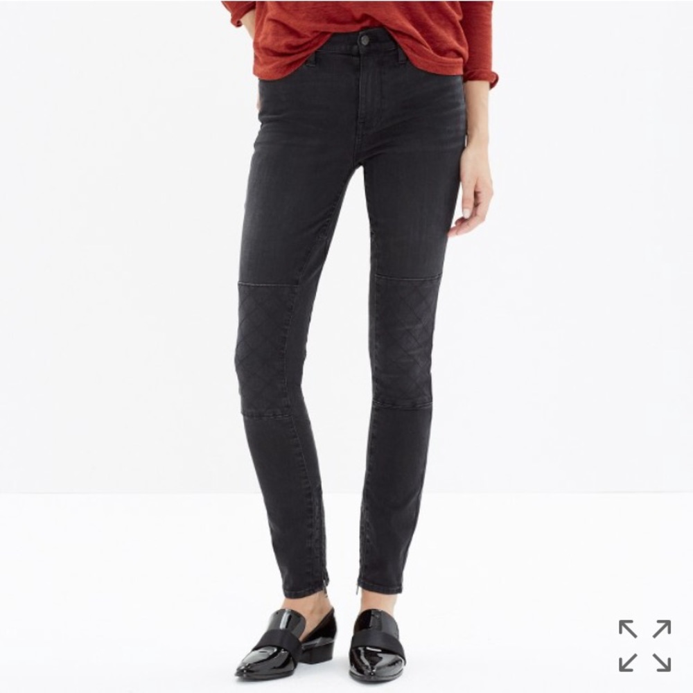 high riser skinny skinny jeans: stitch-patch