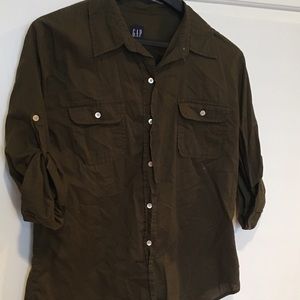 Gap Olive Green Button Down Shirt