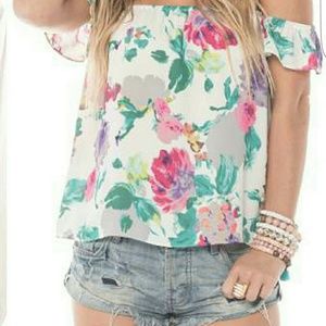 Tropical Off-the-Shoulder Top