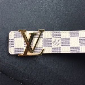 Louis Vuitton Damier White and Gold Belt