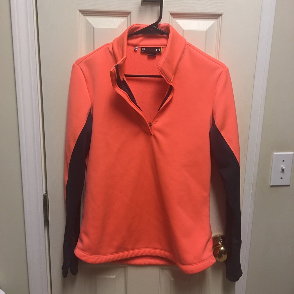 Orange under armour quarter zip