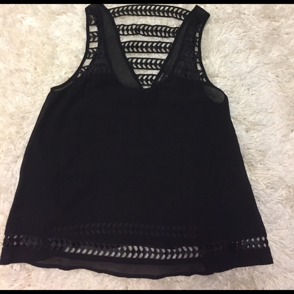 Black strappy tank