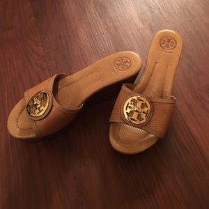 Tory Burch Selma Slip On Wedge Tan