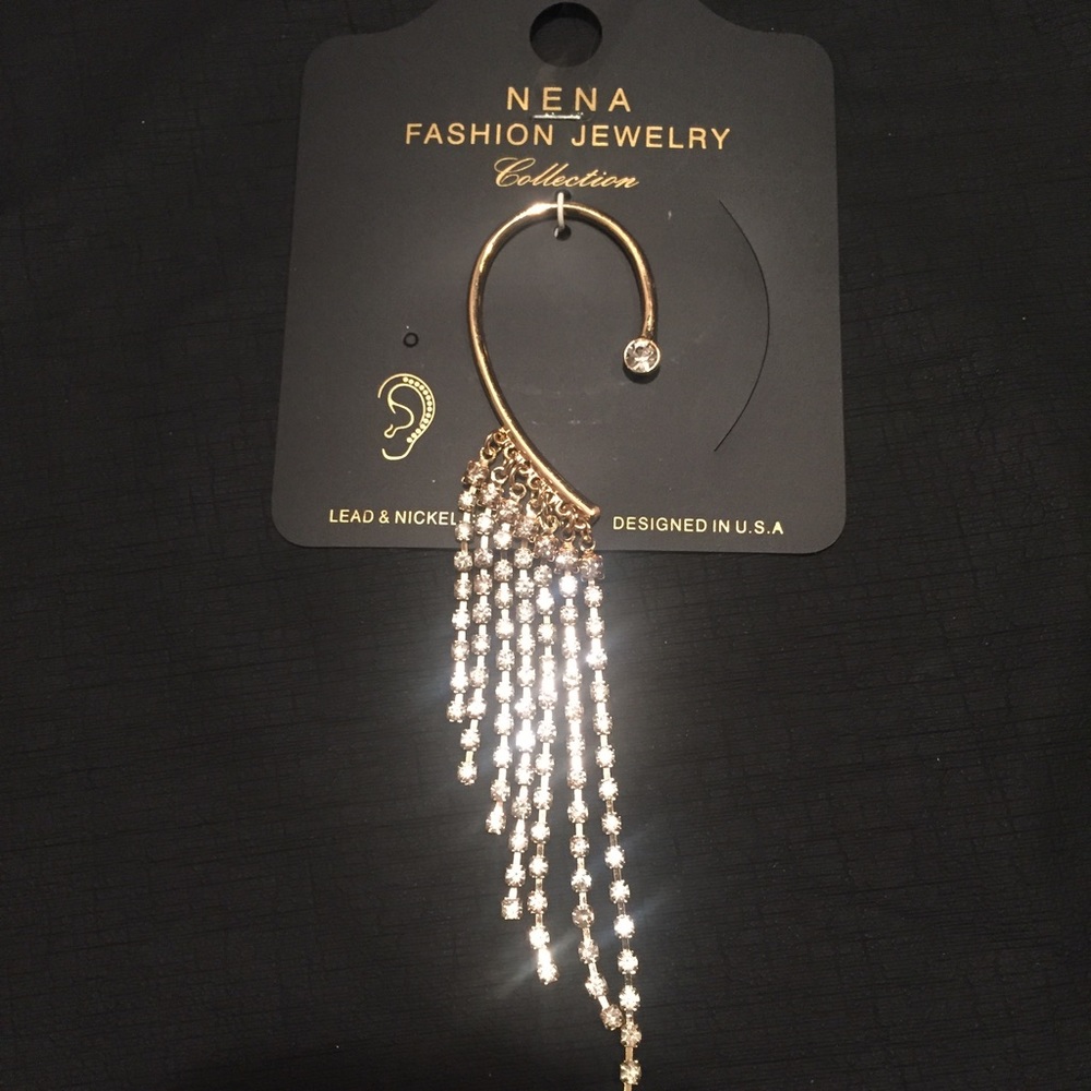 Rhinestone cuff earring