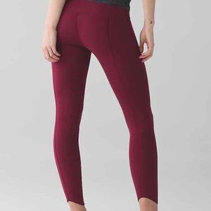 Lululemon Free Spirit maroon 7/8 leggings