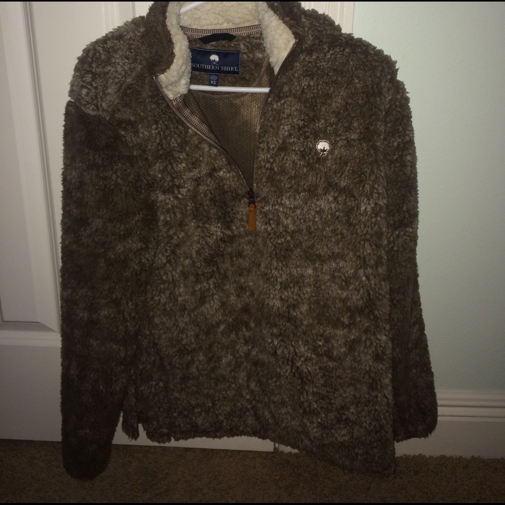 Light brown fuzzy jacket SOUTHERN SHIRT COMPANY