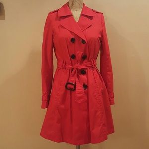 Poppy Red Spring Trench Coat