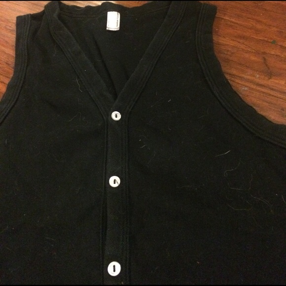 American apparel black button up sleeveless vest - Picture 2 of 3
