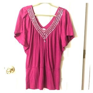 Medium Studio Y magenta sequin top