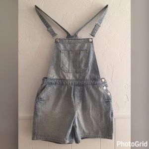 Topshop Moto Denim Short Overalls Romper Size 4