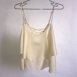 SHEER TOP WITH CRISS CROSS BACK