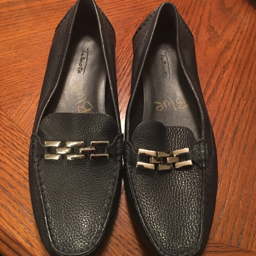 Navy Talbots loafers with silver accent
