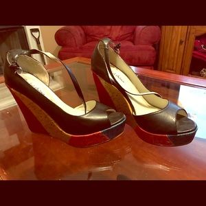 Colorful wedge shoes