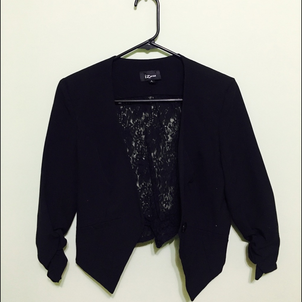 Beautifully detailed black lace blazer