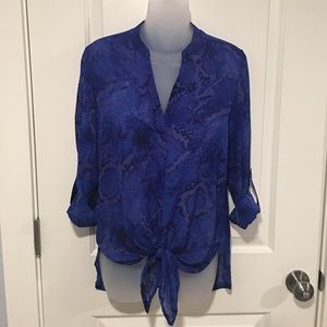 Sheer snake print blouse