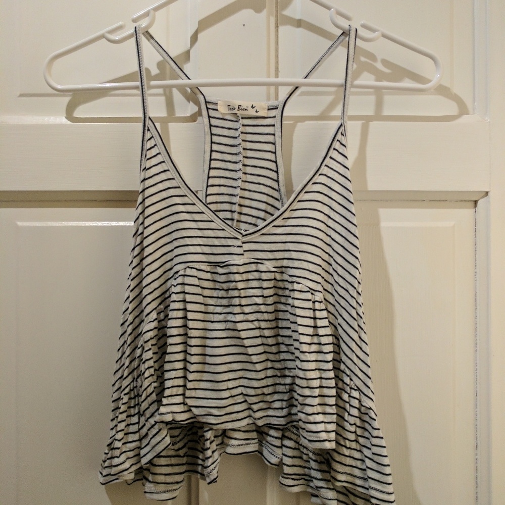 Tres Bien Striped Crop Tank