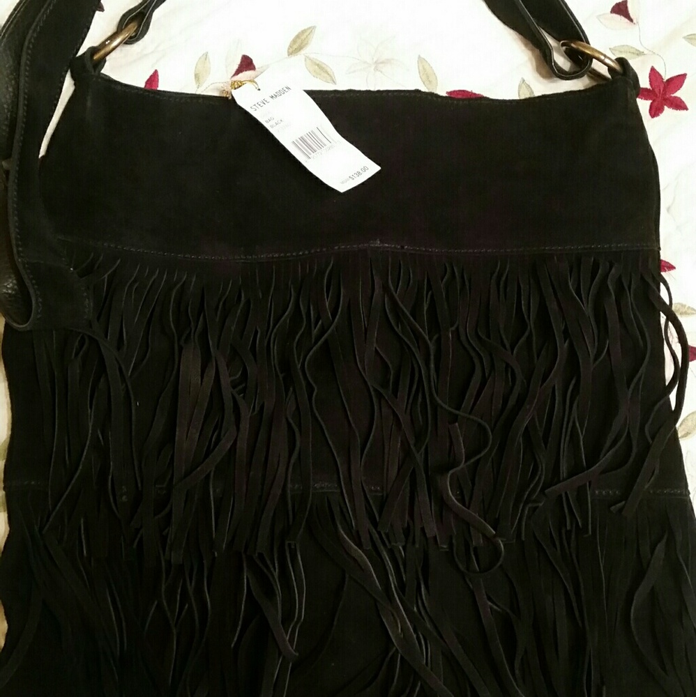 NWT Steve Madden fringed boho leather bag
