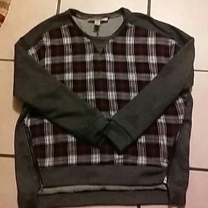 Tartan style sweatshirt with zippers on side