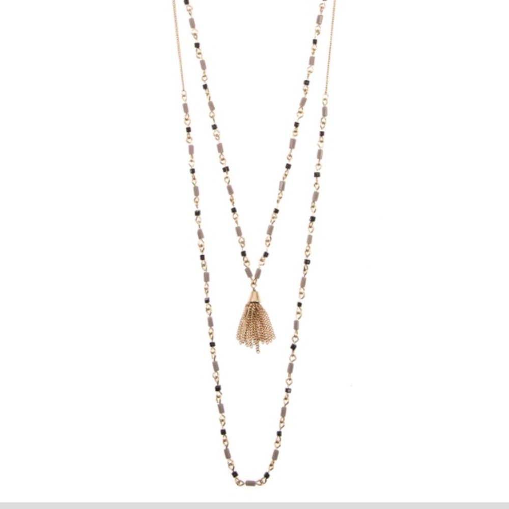 Gold and Gray TrIpLe Layer necklace set
