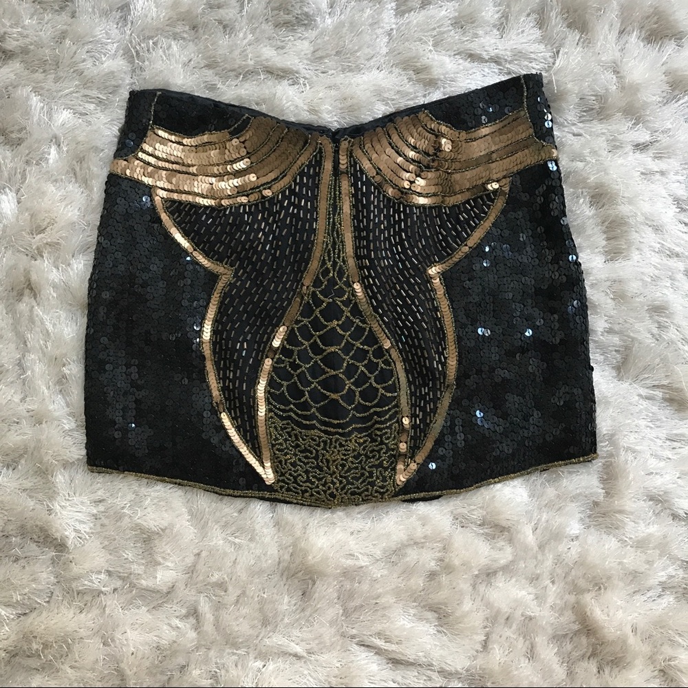 SEQUINED MINI SKIRT SZ 2