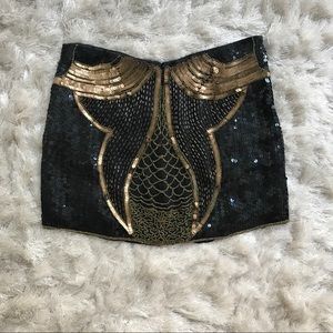 SEQUINED MINI SKIRT SZ 2