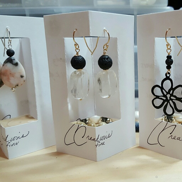 Handmade quartz aromatherapy 14k gf earrings - Picture 2 of 2