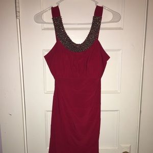 Red Embellished Bodycon Dress