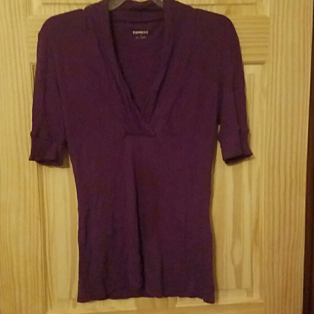 Purple V-neck top