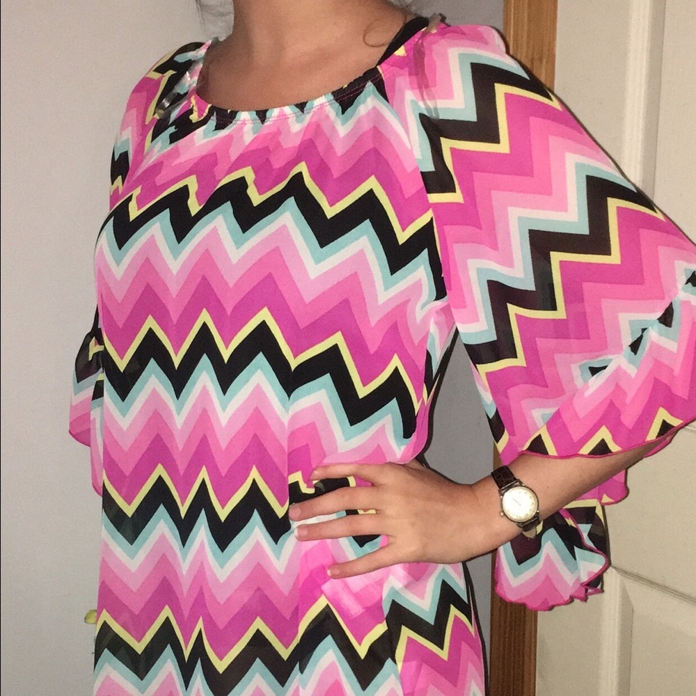 Sheer chevron blouse