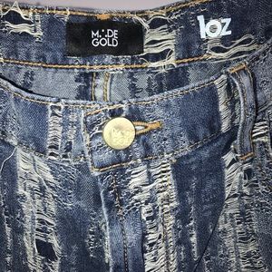 MADE GOLD DENIM SHORTS, SAMPLE- ONLY ONE!