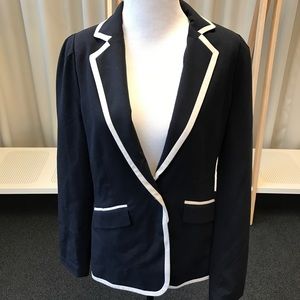 Gorgeous navy blazer with white piping