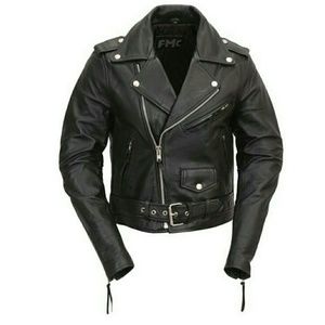 Mfc women's leather biker jacket