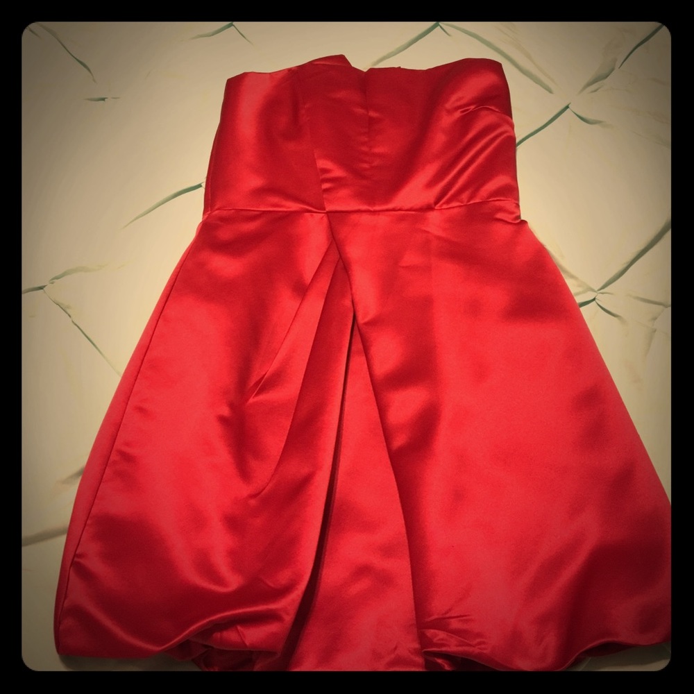 Strapless Red "satin like" dress