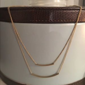 Two Bar Gold Necklace