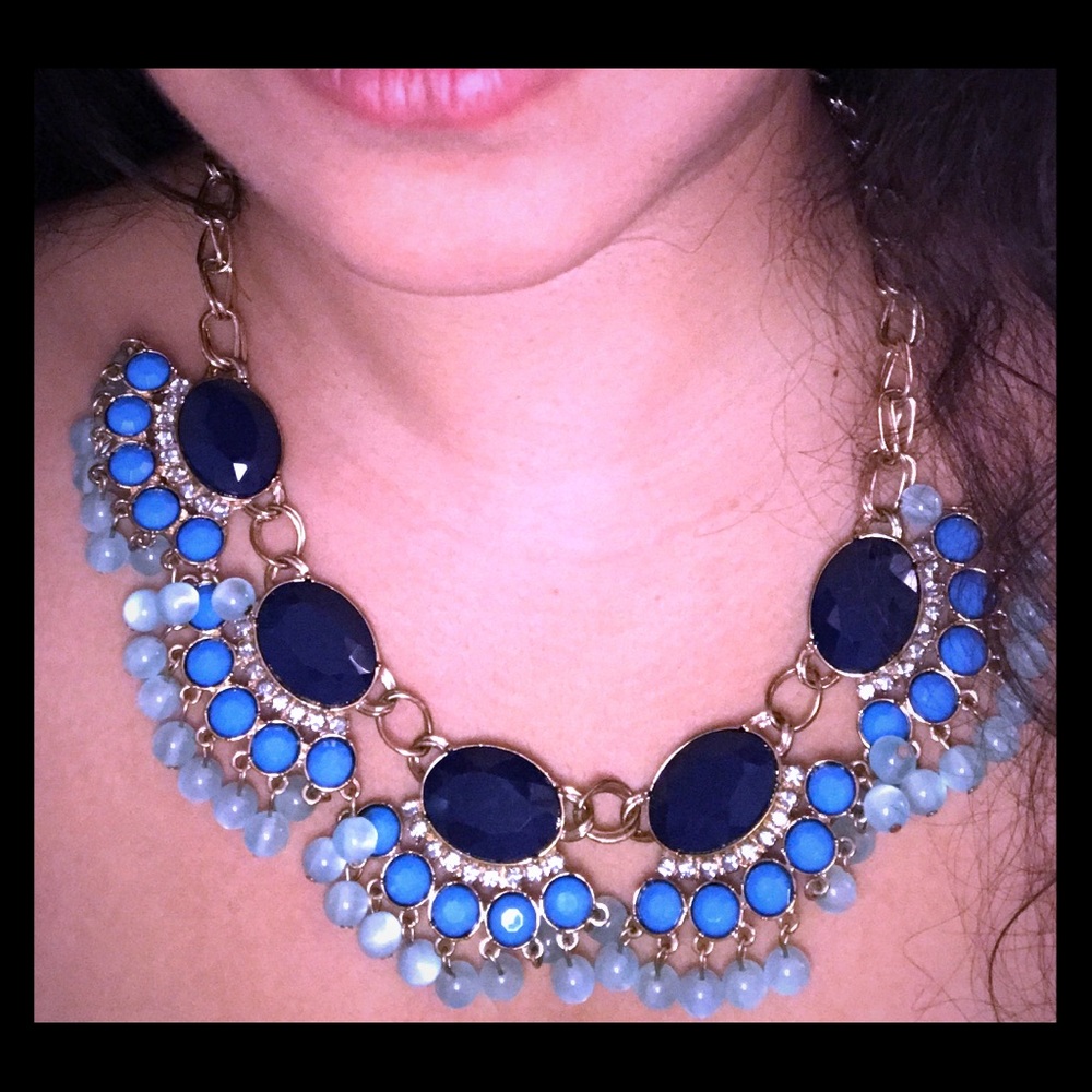 Blue statement necklace