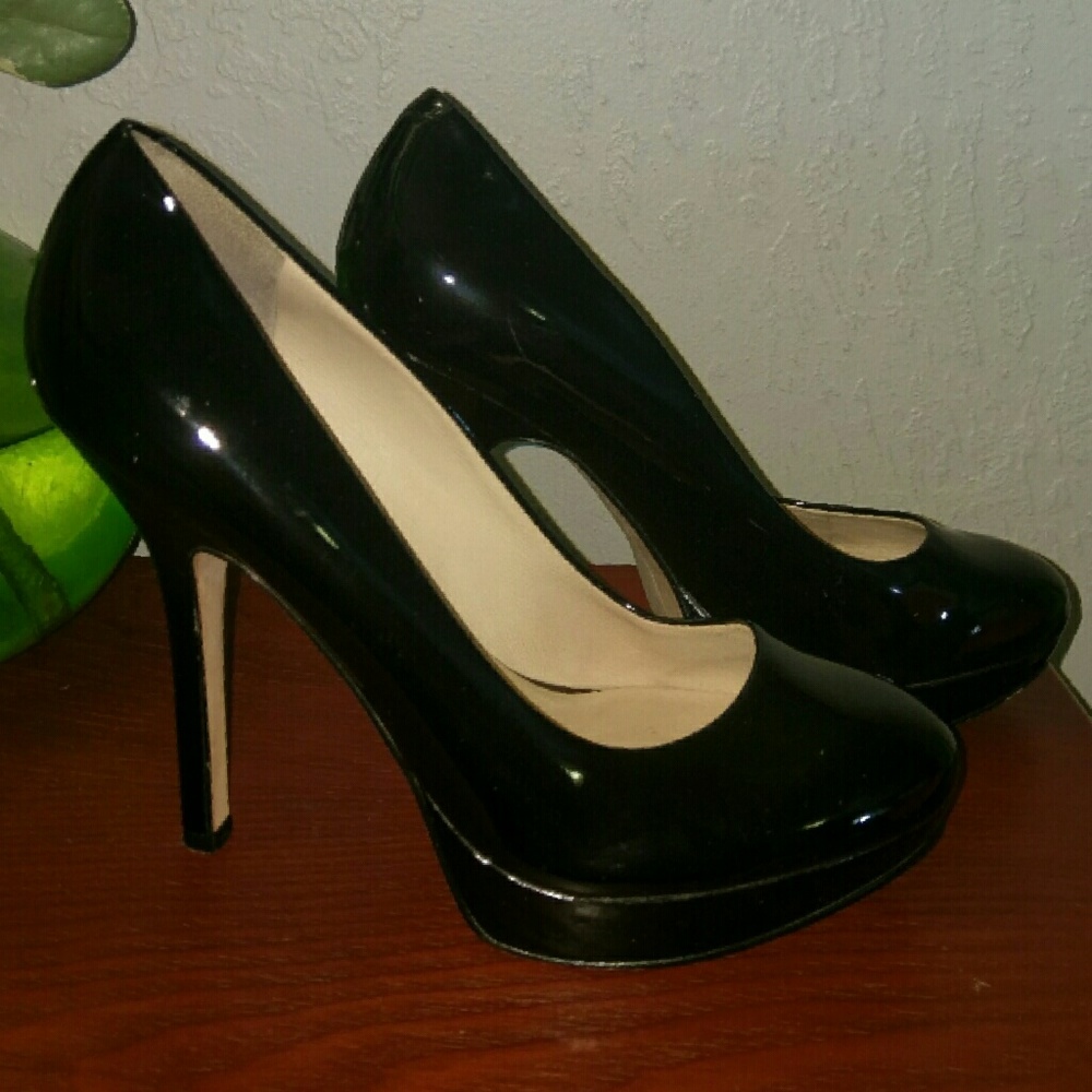 Black platform stilettos