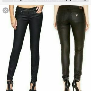 Guess Black Coated Skinny Jeans 28