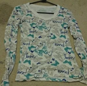 White graphic butterfly tee