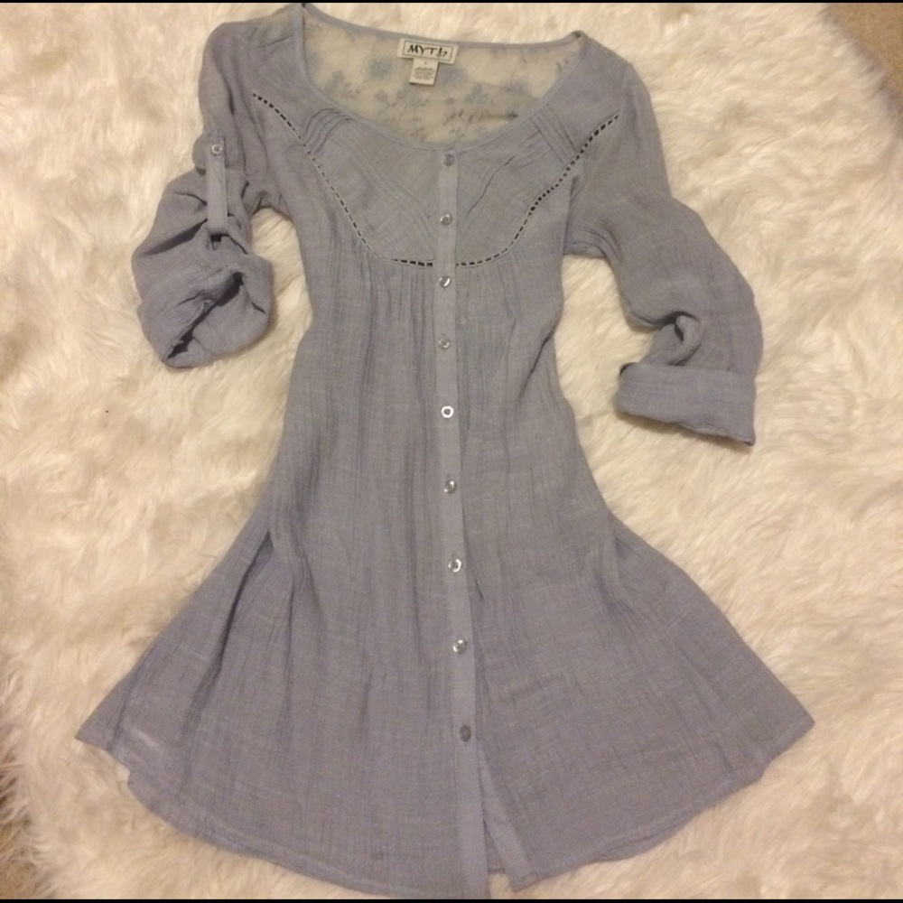 Blue/Gray Flowy Tunic