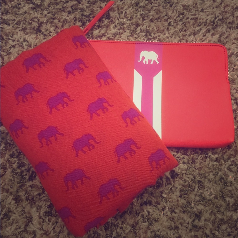 Stella & Dot scarf and clutch