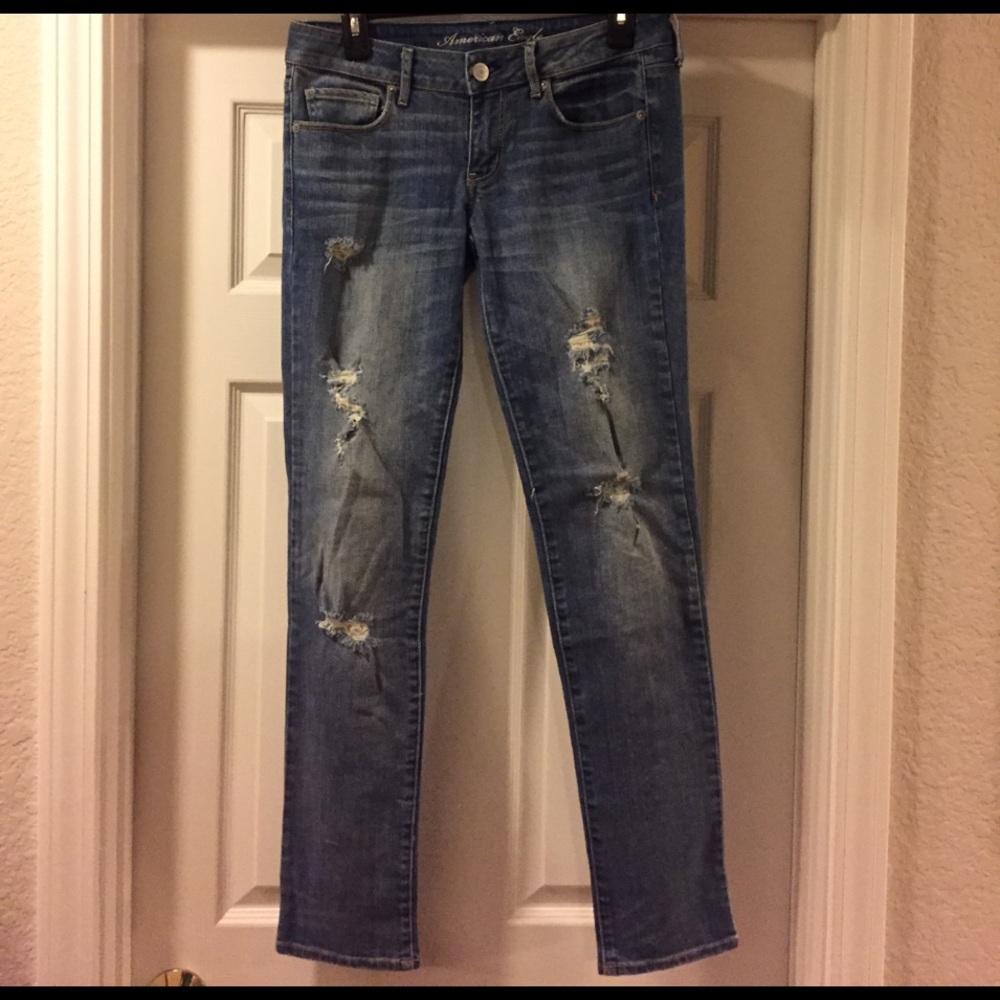 American Eagle Skinny Jeans, medium wash, 6 reg