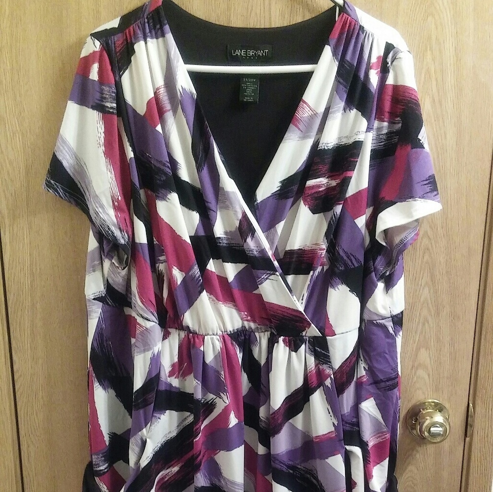 Purple toned dress with pockets