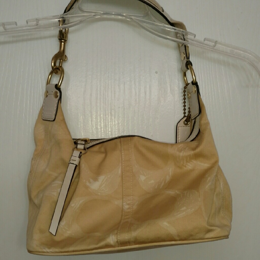Coach bag tan fabric Authentic
