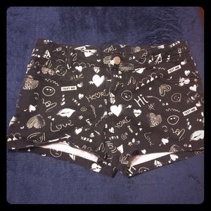 Total girl fun and trendy black and white shorts
