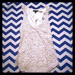 American Eagle Satin & Mesh Sequin Top