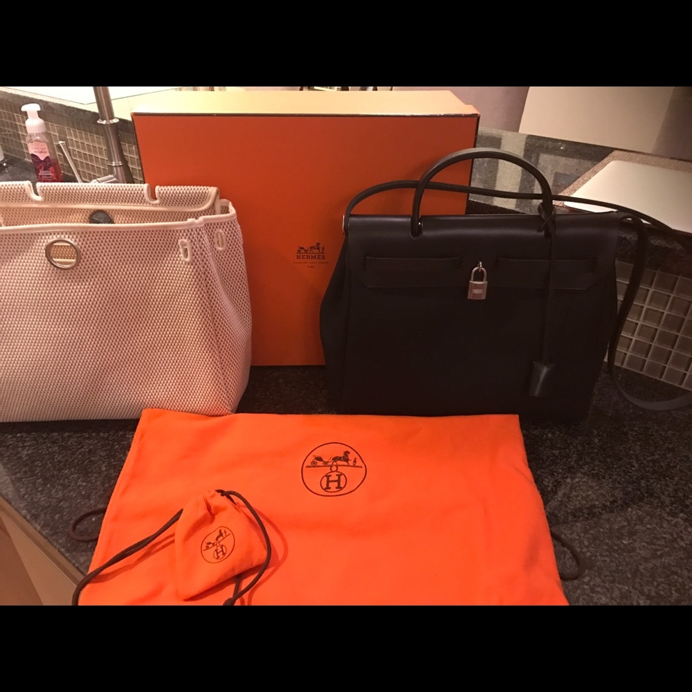 Auth Hermes Herbag- condition w/ box & dust bag